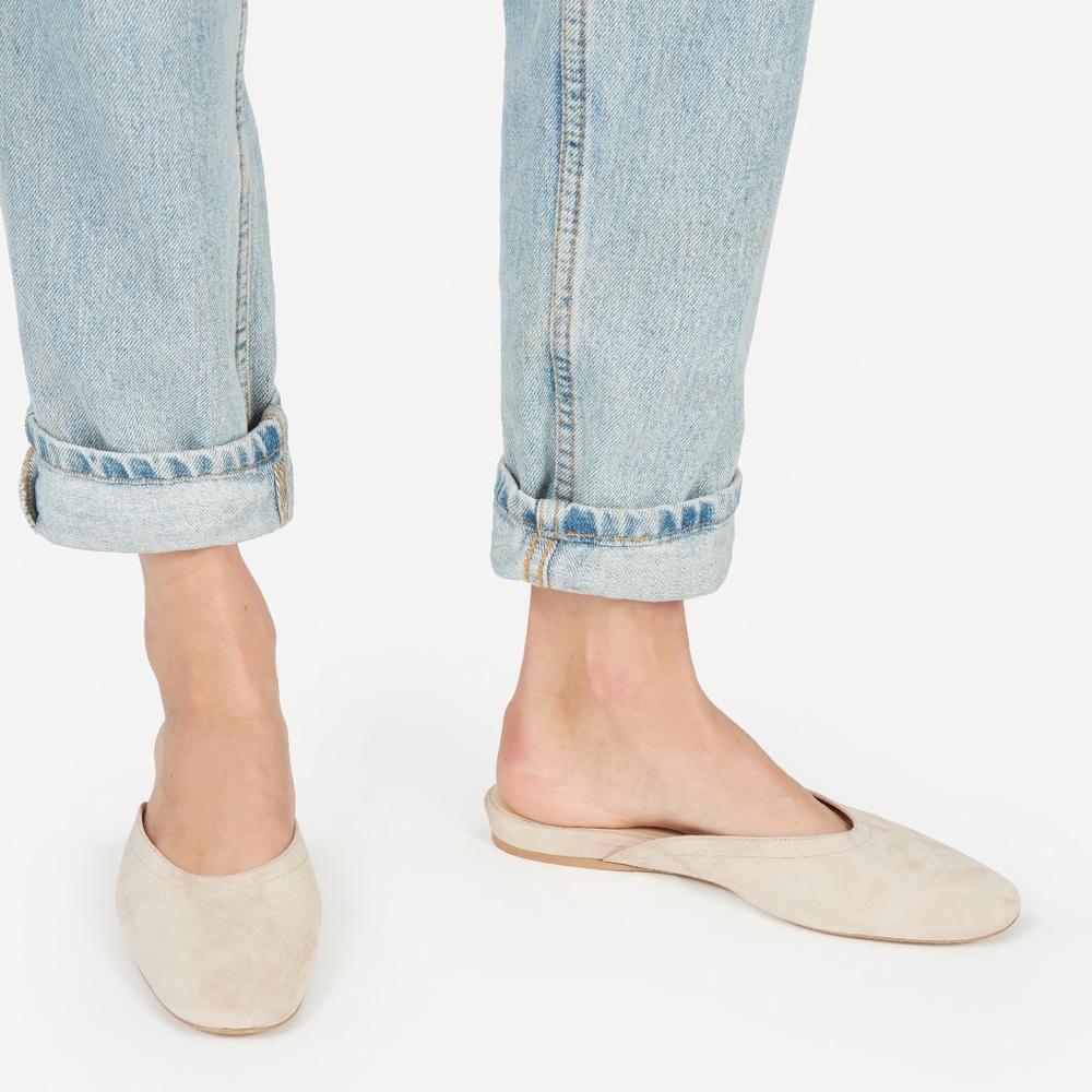 NWOB Everlane Day Mule in Natural Suede, Size 7